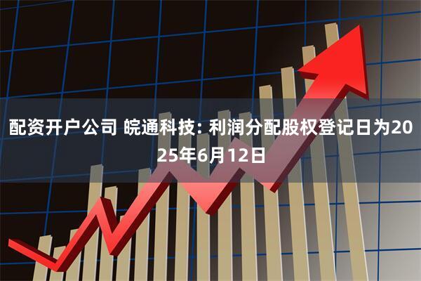 配资开户公司 皖通科技: 利润分配股权登记日为2025年6月12日