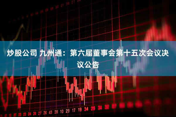 炒股公司 九州通：第六届董事会第十五次会议决议公告